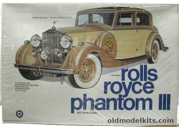 Entex 1/16 1937 Rolls Royce Phantom III Sports Saloon, 9000 plastic model kit